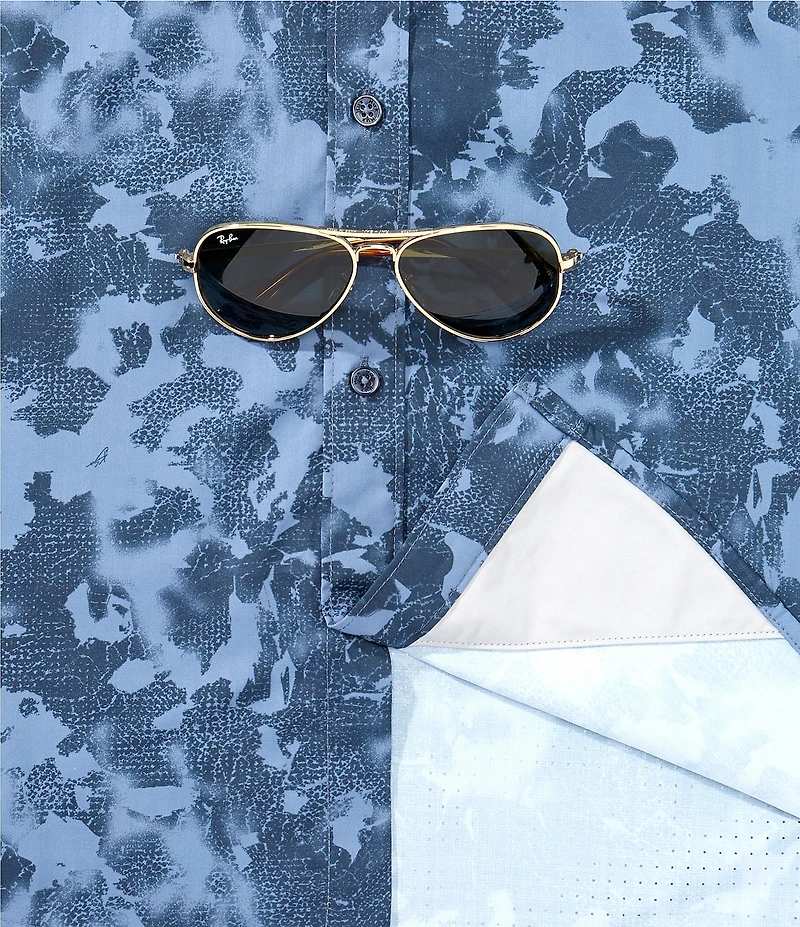 Huk Tide Point KC Printed Short Sleeve Button Down Shirt