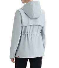 Hunter Abbey Short Rubberized Hooded Snap Front Waterproof Rain Jacket