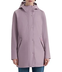 Hunter Acacia Rubberized Hooded 2-Way Zip Front Waterproof Rain Jacket