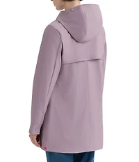 Hunter Acacia Rubberized Hooded 2-Way Zip Front Waterproof Rain Jacket