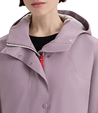 Hunter Acacia Rubberized Hooded 2-Way Zip Front Waterproof Rain Jacket