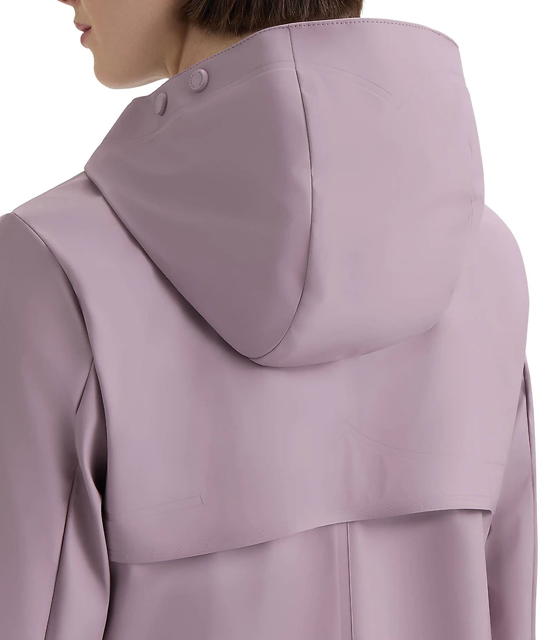 Hunter Acacia Rubberized Hooded 2-Way Zip Front Waterproof Rain Jacket