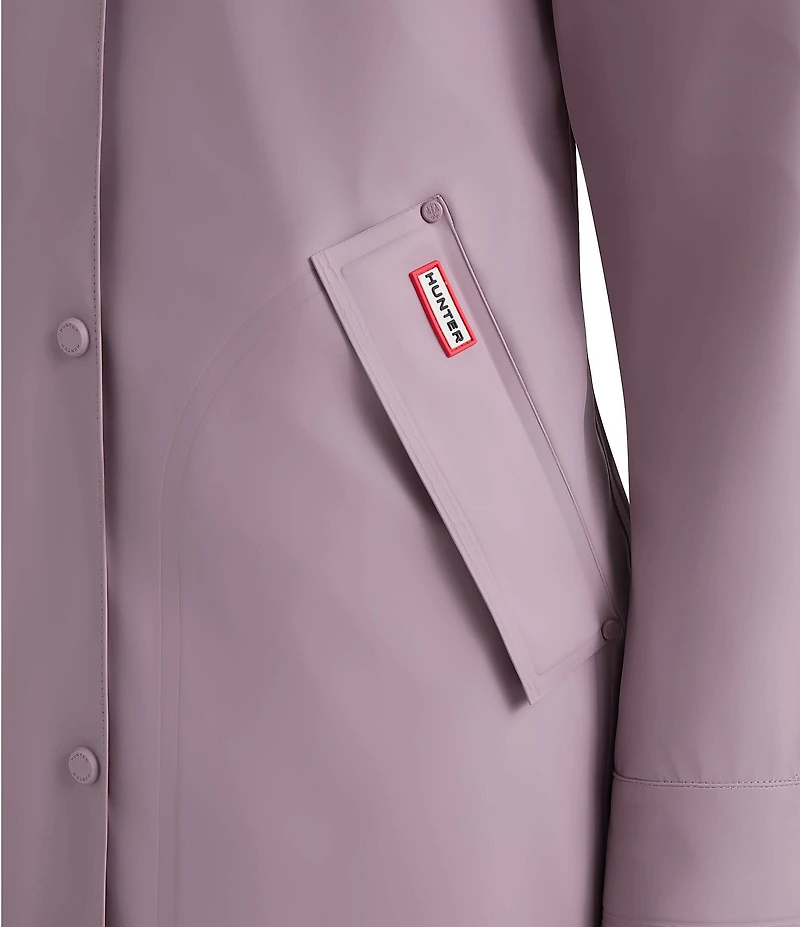 Hunter Acacia Rubberized Hooded 2-Way Zip Front Waterproof Rain Jacket