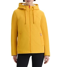 Hunter Blake Canvas Hooded Neck Short Zip Front Rain Jacket