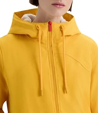 Hunter Blake Canvas Hooded Neck Short Zip Front Rain Jacket