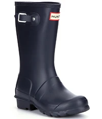 Hunter Kids' Original Matte Waterproof Buckle Strap Rain Boots (Youth)