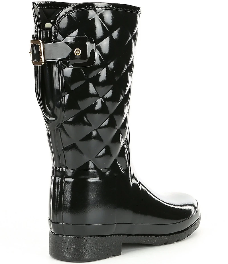 Hunter Refined Gloss Quilted Waterproof Boots