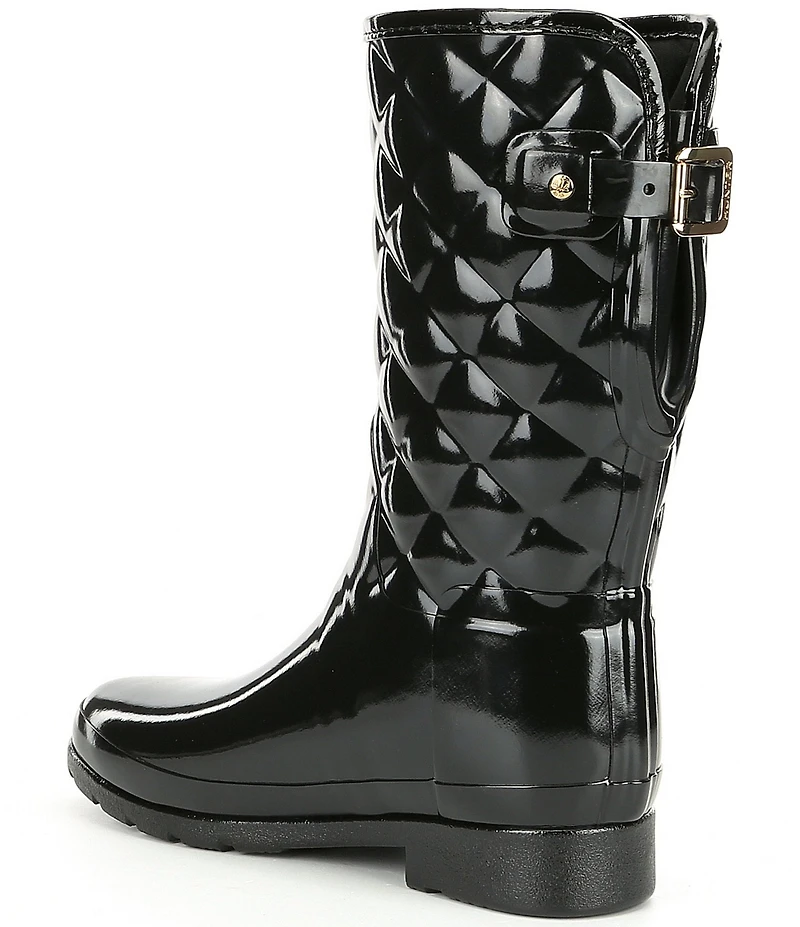 Hunter Refined Gloss Quilted Waterproof Boots