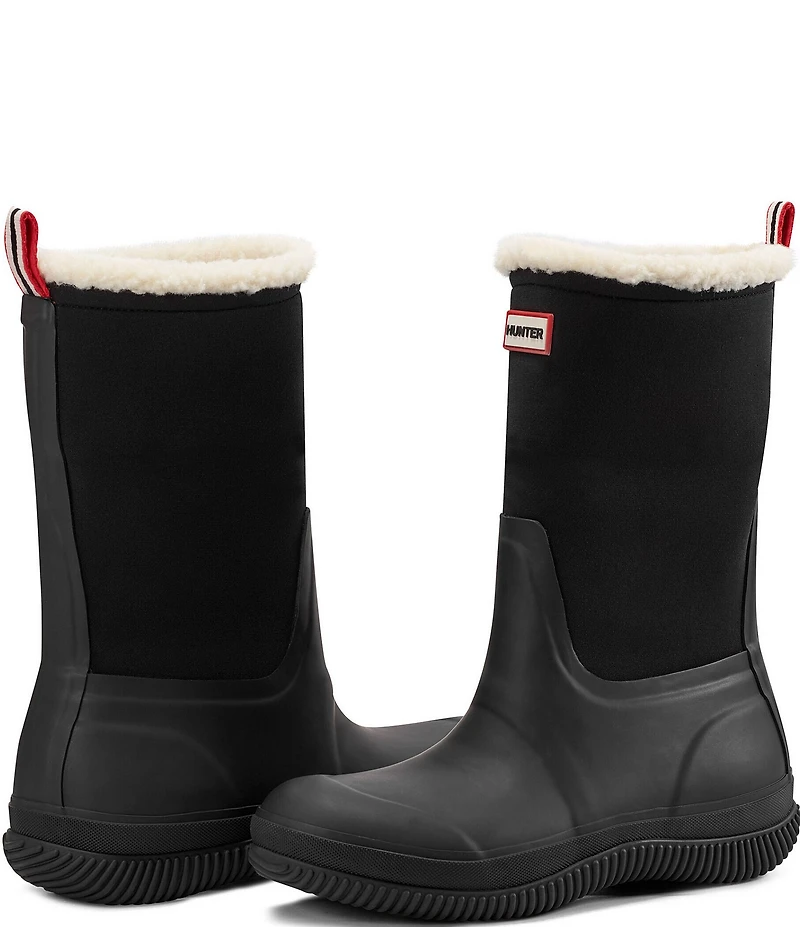 Hunter Thunor Waterproof Faux Fur Trim Rubber Rain Boots