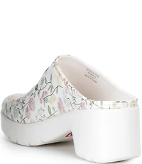 Hunter Women's Anika Water-Resistant Floral Platform Block Heel Clogs