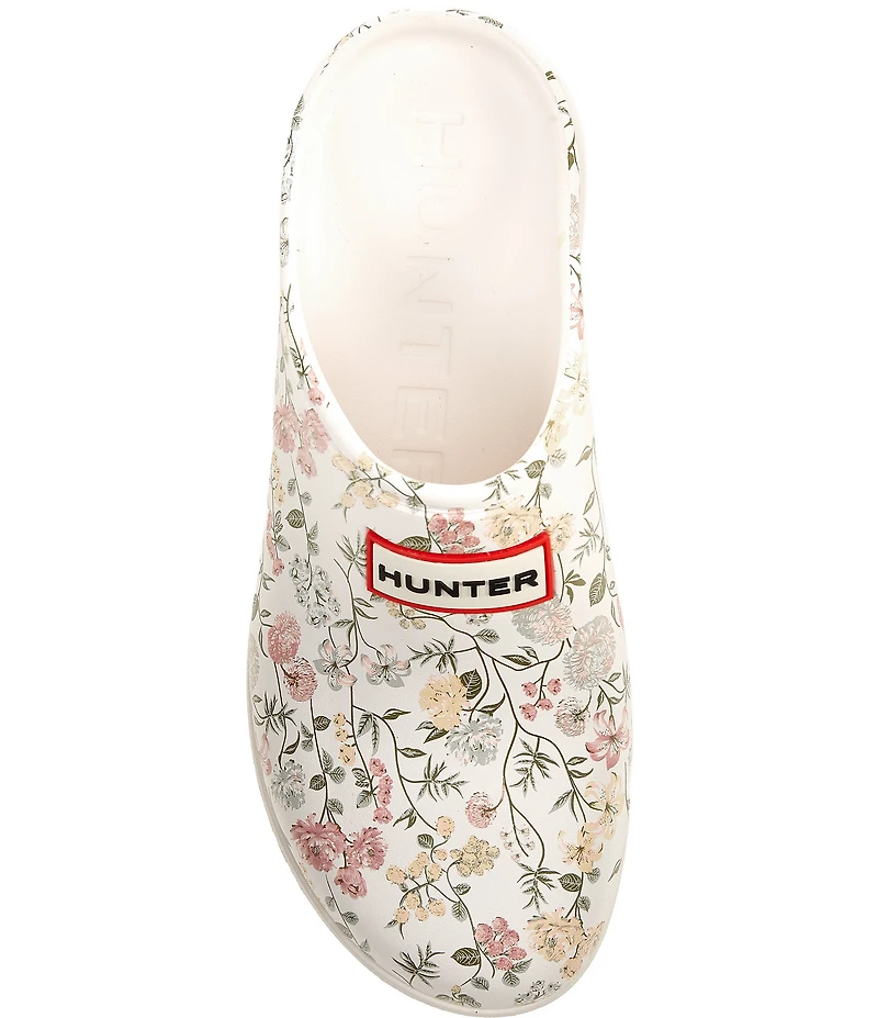 Hunter Women's Anika Water-Resistant Floral Platform Block Heel Clogs