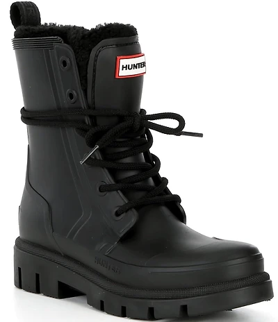 Hunter Women's Diana Shearling Combat Rain Boots