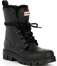 Hunter Women's Diana Shearling Combat Rain Boots