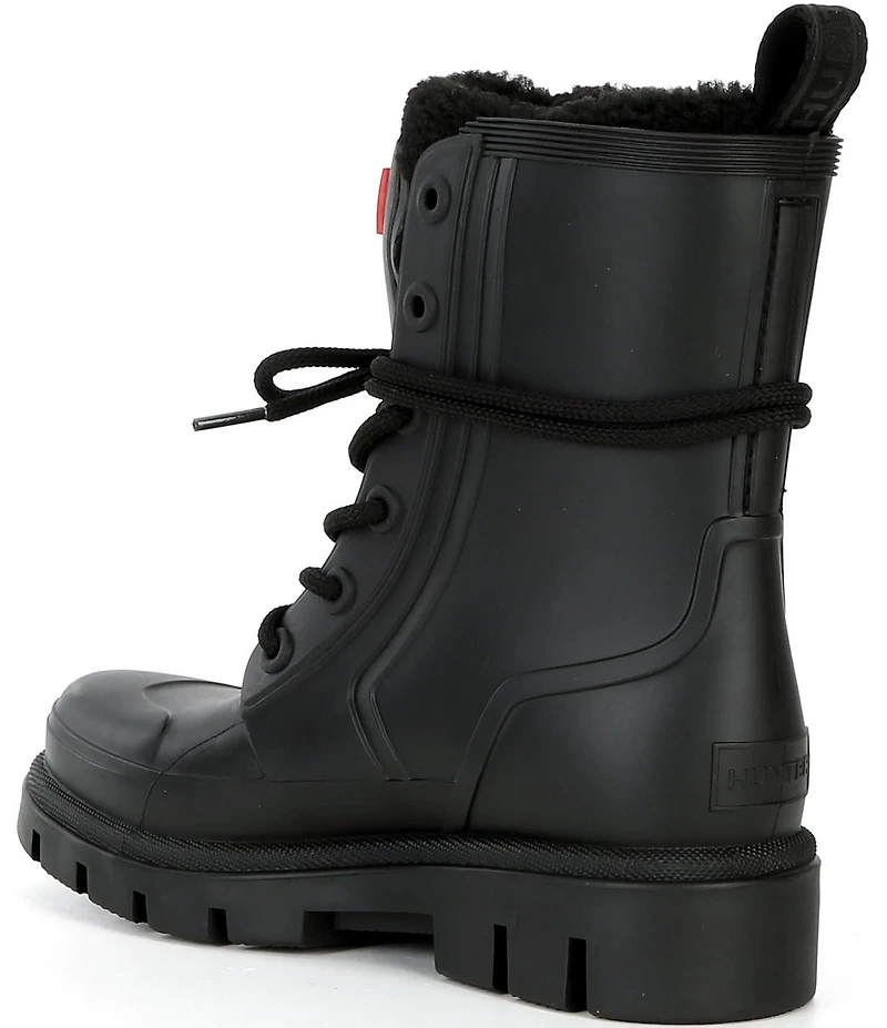 Hunter Women's Diana Shearling Combat Rain Boots