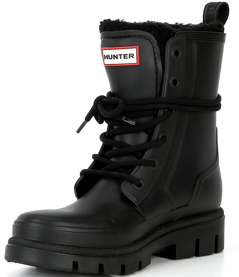 Hunter Women's Diana Shearling Combat Rain Boots
