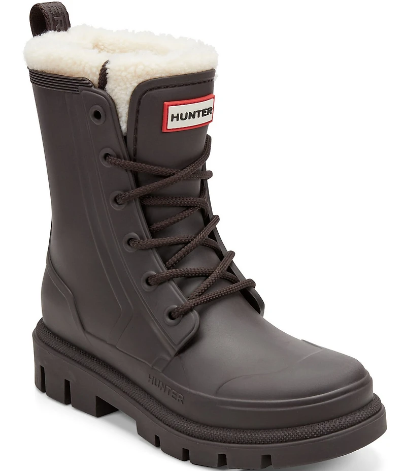 Hunter Women's Diana Shearling Combat Rain Boots