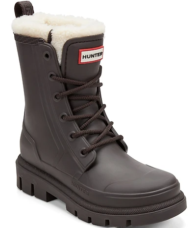 Hunter Women's Diana Shearling Combat Rain Boots