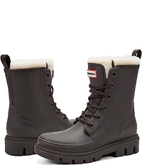 Hunter Women's Diana Shearling Combat Rain Boots
