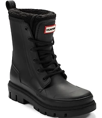 Hunter Women's Diana Shearling Combat Winter Rain Boots