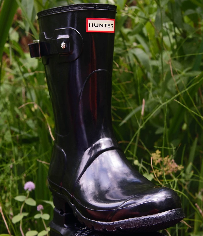 Hunter Women's Original Short Gloss Buckle Strap Rain Boots