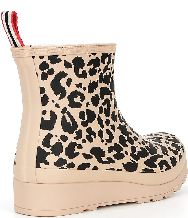 Hunter Women's Play Short Leopard Print Rain Boots