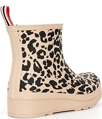 Hunter Women's Play Short Leopard Print Rain Boots