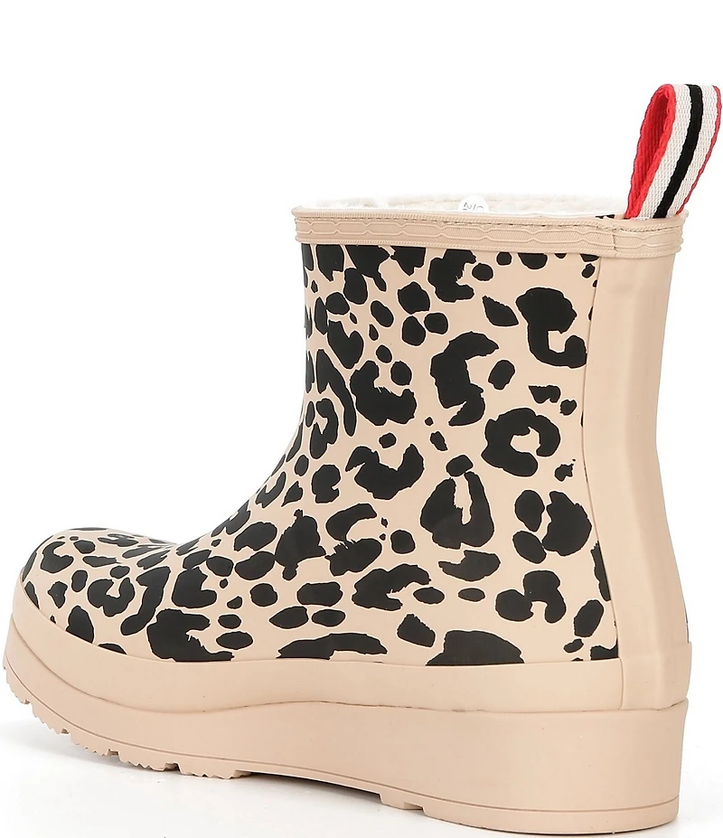 Hunter Women's Play Short Leopard Print Rain Boots