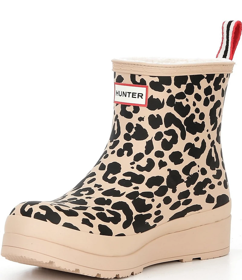 Hunter Women's Play Short Leopard Print Rain Boots