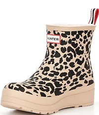 Hunter Women's Play Short Leopard Print Rain Boots