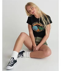Hurley Ashbury Short Sleeve Baby Rib Knit Crop T-Shirt