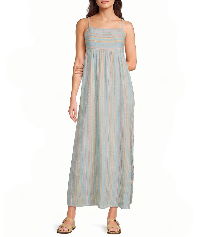 Hurley Avalon Sleeveless Vertical Striped Long Dress