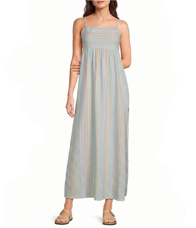 Hurley Avalon Sleeveless Vertical Striped Long Dress