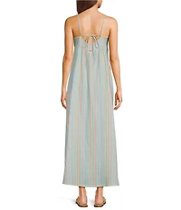 Hurley Avalon Sleeveless Vertical Striped Long Dress