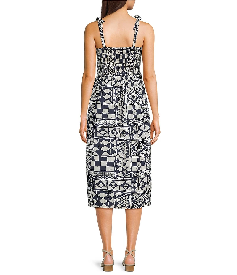 Hurley Beach Club Mixed Media Printed Sleeveless Midi Dress
