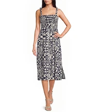 Hurley Beach Club Mixed Media Printed Sleeveless Midi Dress
