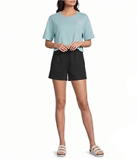 Hurley Beach Club Solid Pull-On Patch Pocket Smocked Shorts