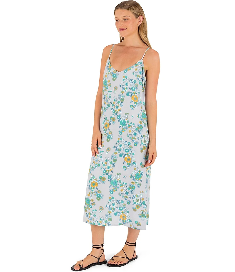 Hurley Beverly Floral Printed Sleeveless Maxi Slip Dress