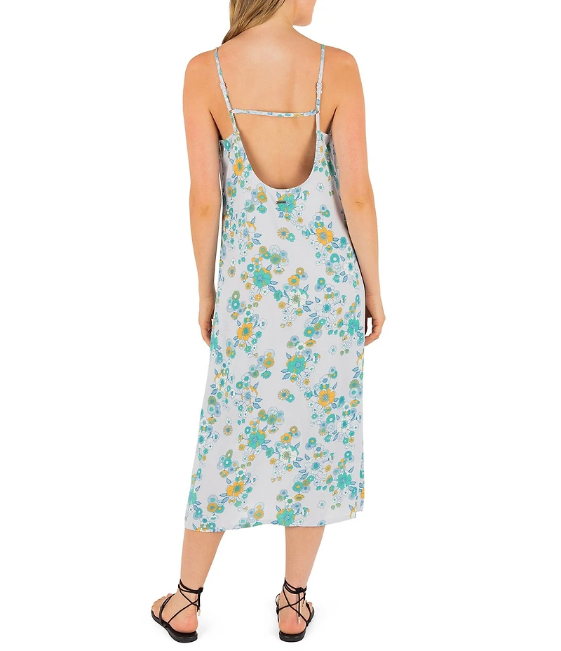Hurley Beverly Floral Printed Sleeveless Midi Shift Dress