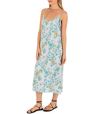 Hurley Beverly Floral Printed Sleeveless Midi Shift Dress
