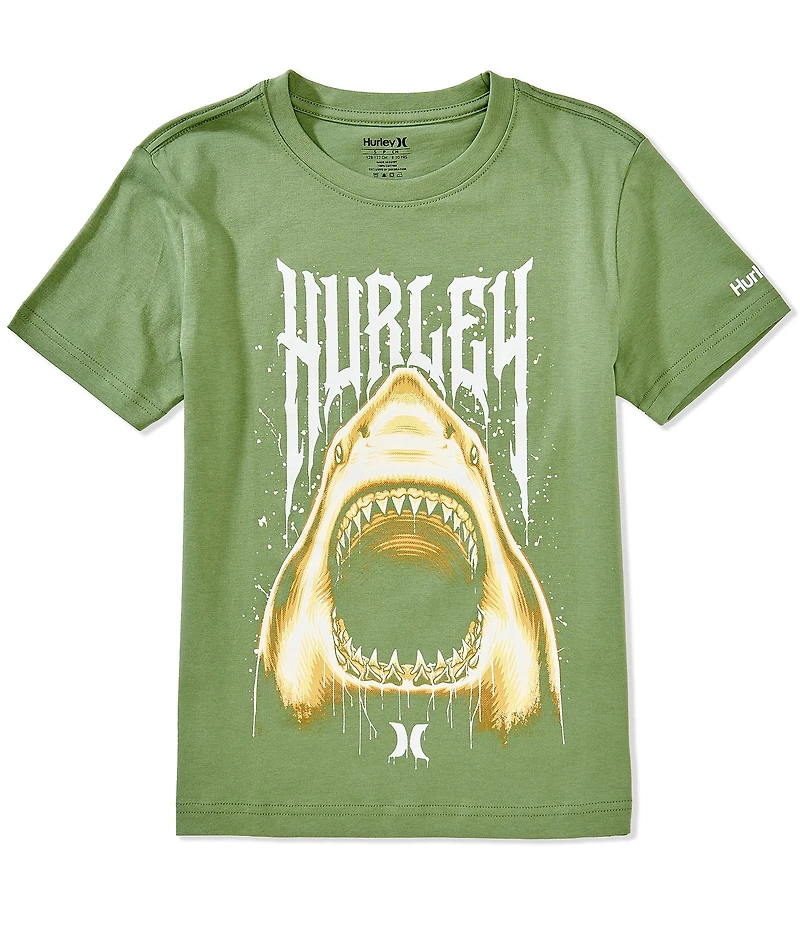 Hurley Big Boys Short Sleeve Shark Drip Graphic T-Shirt
