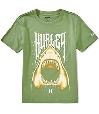 Hurley Big Boys Short Sleeve Shark Drip Graphic T-Shirt