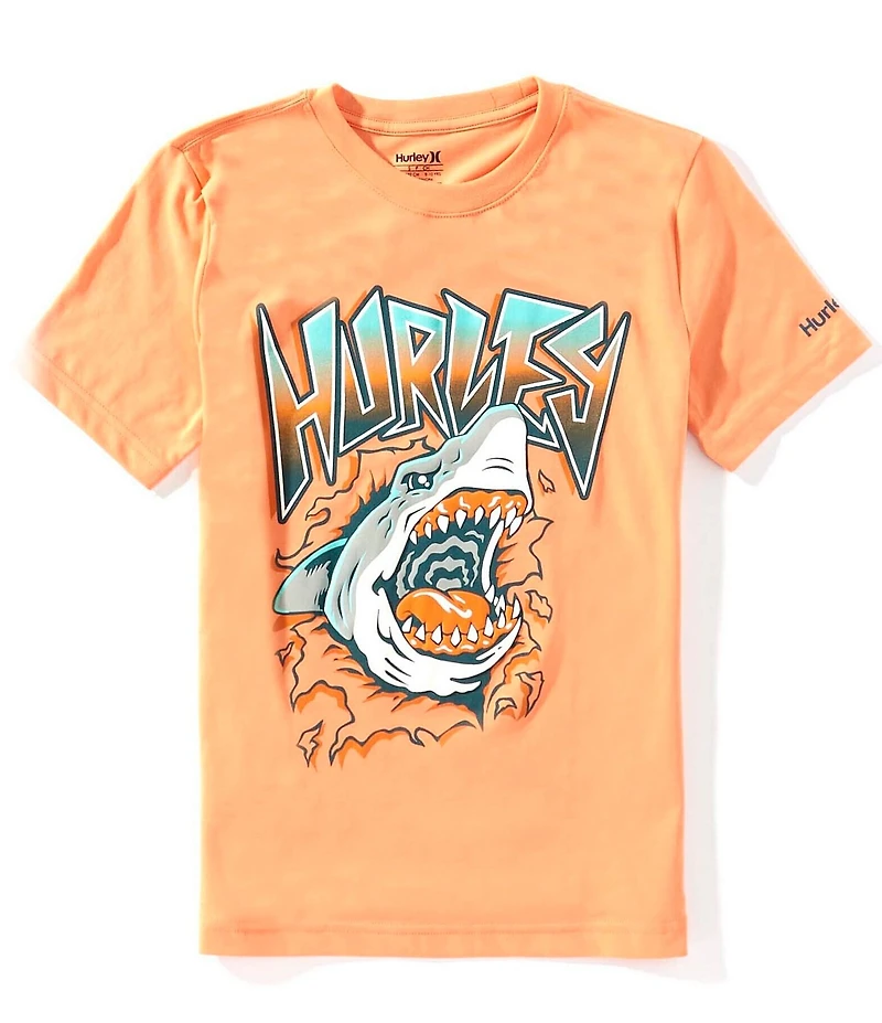 Hurley Big Boys Angry Shark Short Sleeve T-Shirt