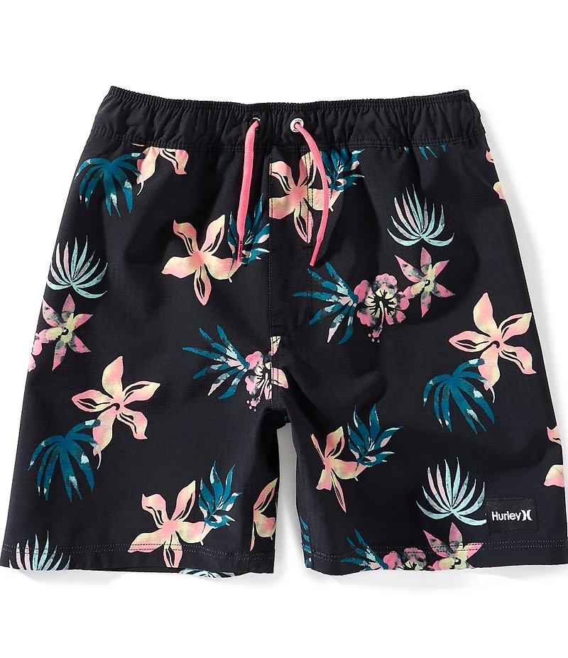 Hurley Big Boys H20-DRI Seersucker Floral Pull-On Swim Trunks
