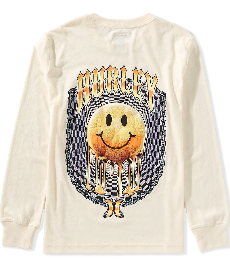 Hurley Big Boys Long-Sleeve Smiley Face Graphic T-Shirt