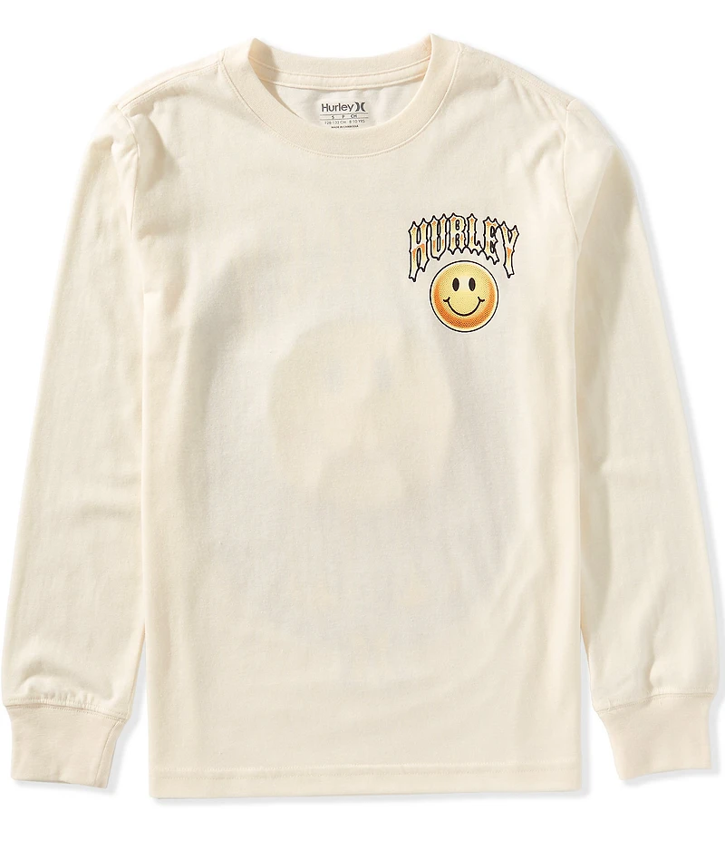 Hurley Big Boys Long-Sleeve Smiley Face Graphic T-Shirt