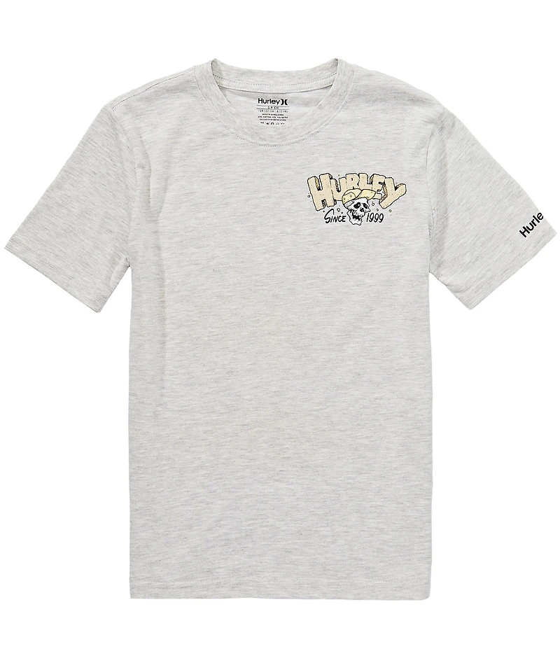 Hurley Big Boys Short Sleeve Skeleton Biker Heathered Jersey T-Shirt