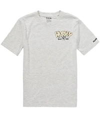 Hurley Big Boys Short Sleeve Skeleton Biker Heathered Jersey T-Shirt