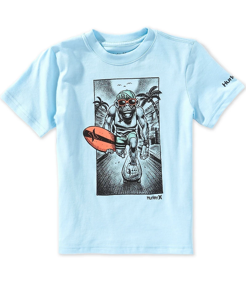 Hurley Big Boys Short Sleeves Beach Monkey T-Shirt