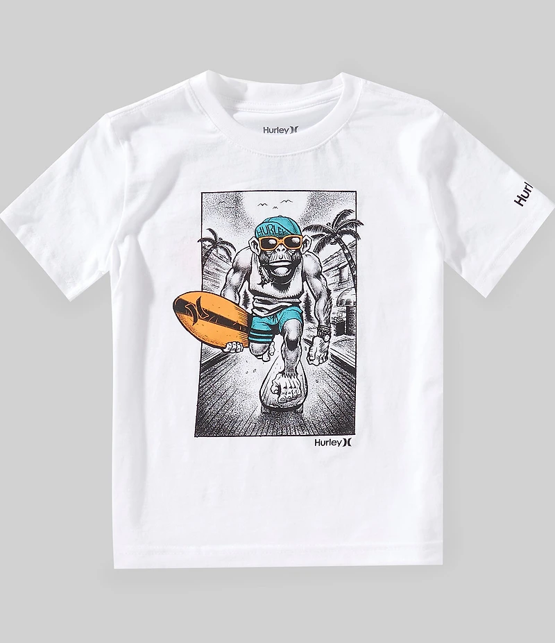 Hurley Big Boys Short Sleeves Beach Monkey T-Shirt