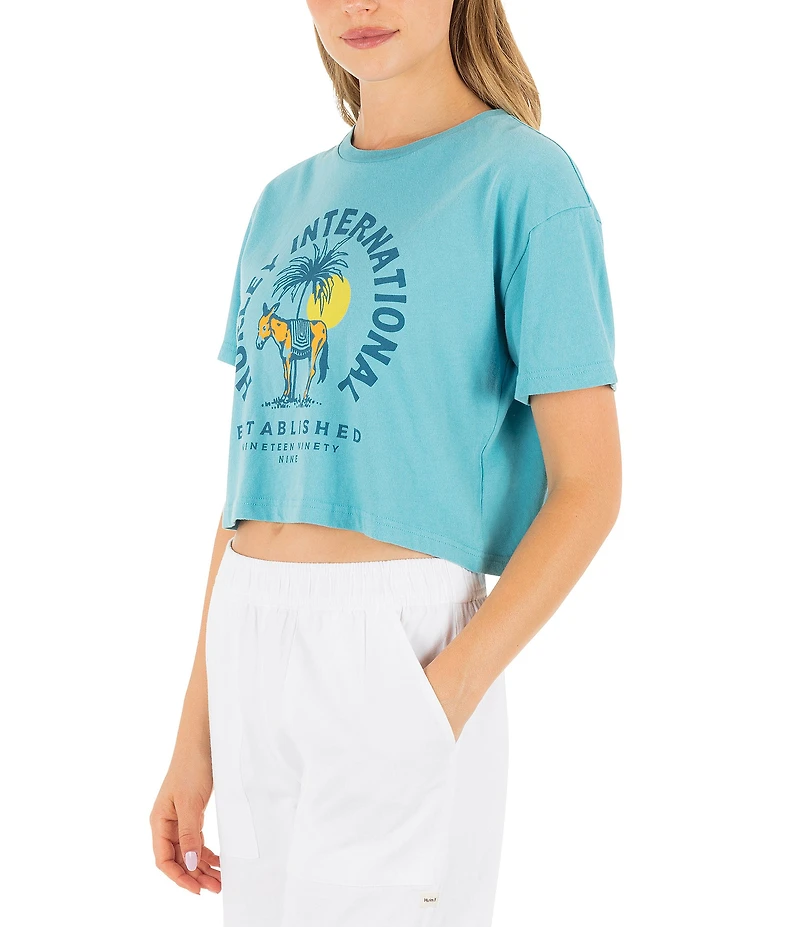 Hurley Burro Short Sleeve Boxy Cropped Jersey T-Shirt